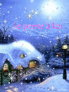 Gif animé je pense à toi neige